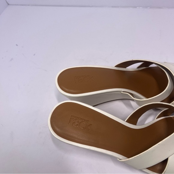 Nordstrom Rack Women’s White Wedge Shoes with Criss-Cross Straps Size 9.5M - Picture 5 of 9